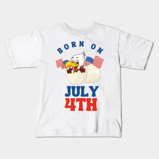 Born on July 4th independence day gift Kids T-Shirt